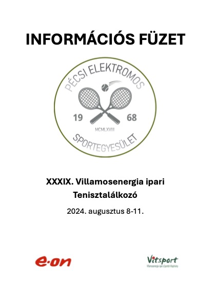 XXXIX Villamosenergia-iparági Tenisztalálkozó programfüzet